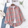 Camicia a quadri donna Valstrend, tessuto a quadri, stile outdoor e design di tendenza, vestibilità comoda, abbigliamento femminile.