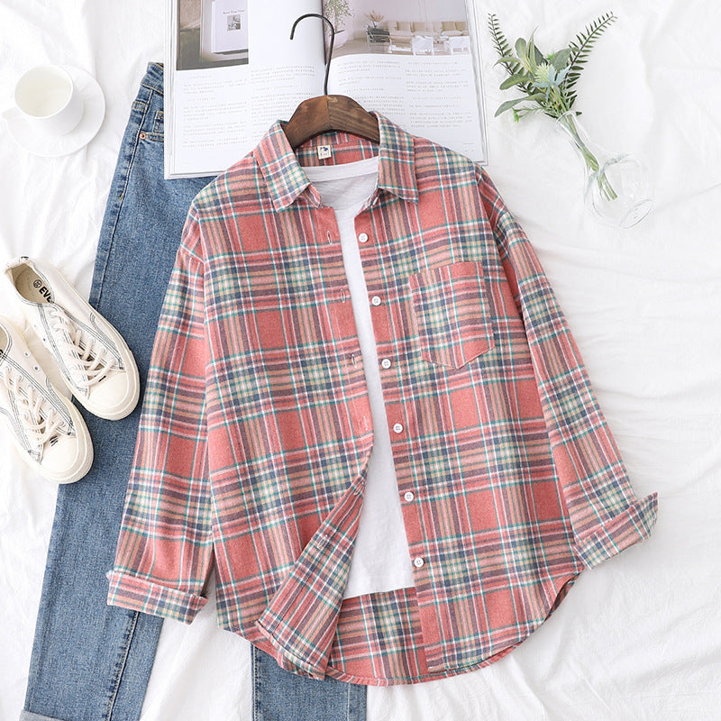Camicia a quadri donna Valstrend, tessuto a quadri, stile outdoor e design di tendenza, vestibilità comoda, abbigliamento femminile.
