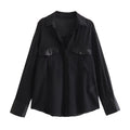 Camicia da donna Valstrend in seta satin crepe, elegante e versatile, con colletto e bottoni, perfetta per ogni occasione.