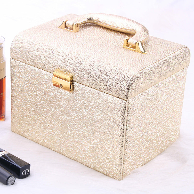 Scatola portatile impermeabile per cosmetici Valstrend, contenitore compatto con scomparti per trucco e prodotti di bellezza