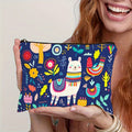 Custodia cosmetica in canvas di alpaca Valstrend, resistente e con zip, ideale per trucco, snack o cancelleria in viaggio.