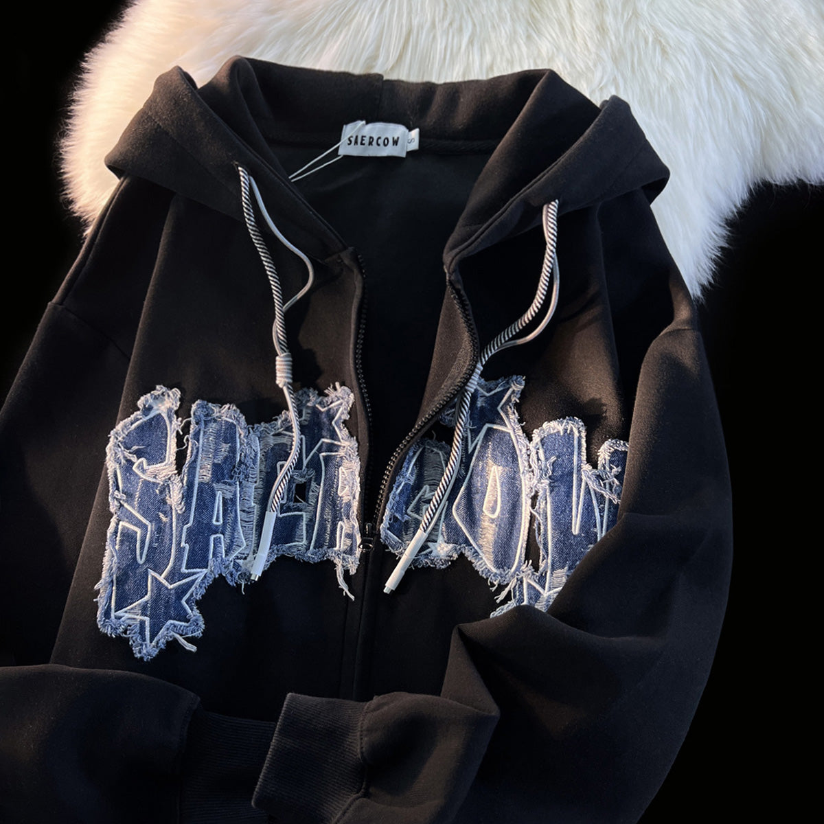 Cardigan donna Valstrend con zip, stile letter XINGX, morbido cappotto maglione in tessuto caldo e confortevole