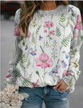 Maglione girocollo 3D con fiori freschi donna Valstrend, tessuto morbido con motivo floreale rotondo e dettagli eleganti.