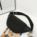 Lightweight Oxford Fabric Crossbody Bag - Adjustable Strap, Zip Closure, Solid Color Fanny Pack for Sports & Casual Wear