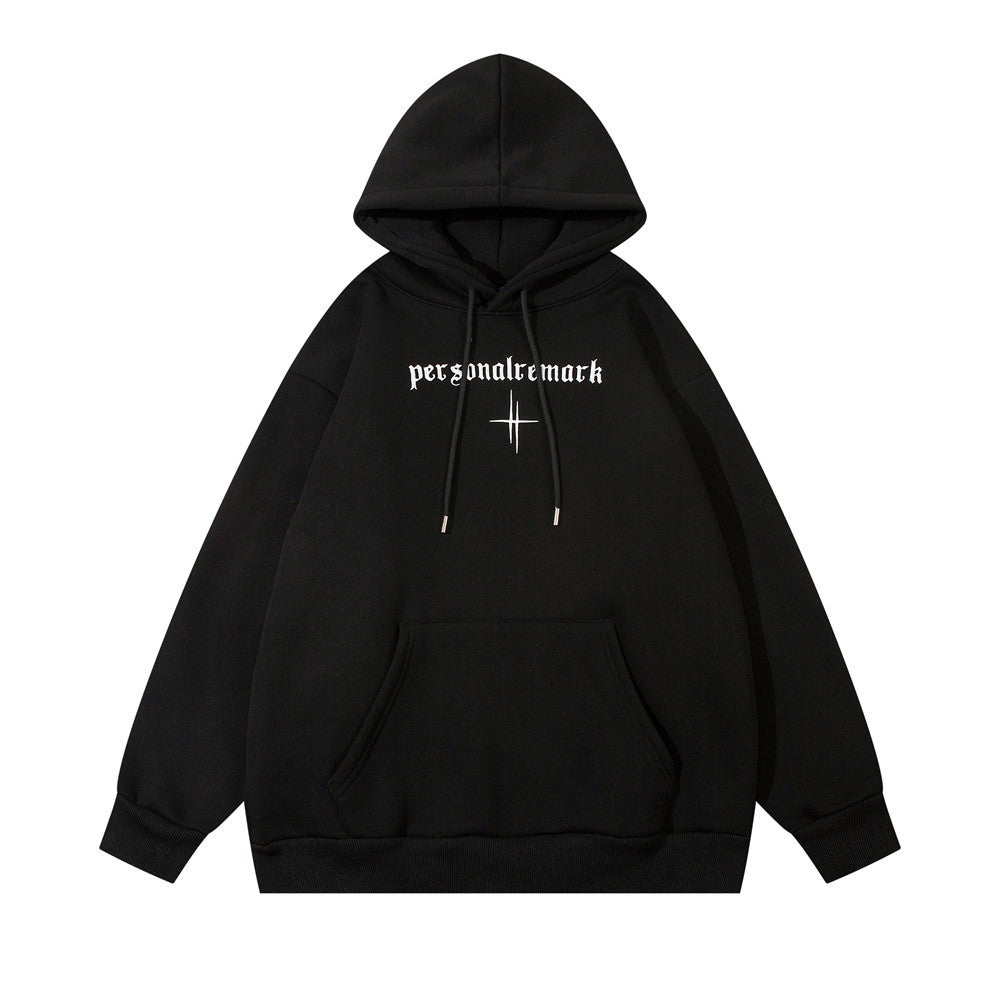 Felpa sportiva casual Valstrend con ricamo di lettere semplici, vestibilità comoda e stile street fashion, colore grigio chiaro.