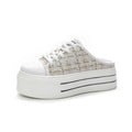 Scarpe da donna Valstrend con suola spessa e rialzata in canvas, design robusto e stile casual con altezza aumentata.