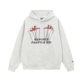 Two-hand Handle Letter Printing Velvet Padded Hooded Sweatshirt
