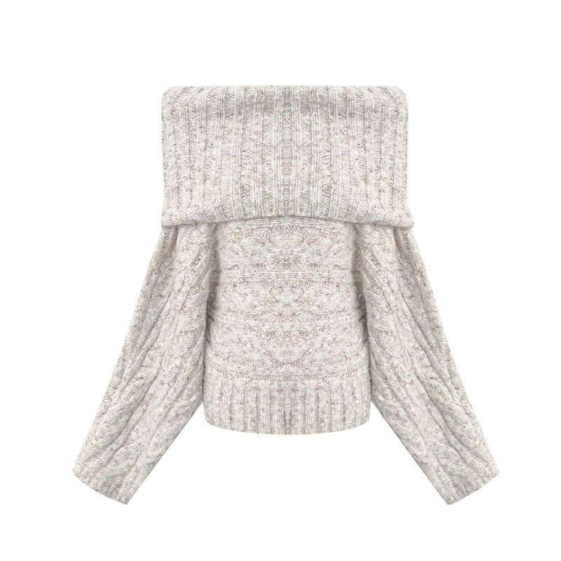 Maglione femminile elegante e alla moda Valstrend con scollo a girocollo twist, tessuto morbido e design raffinato.