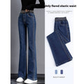 Pantaloni donna a vita alta Valstrend, stile retrò, aderenti e svasati, in tessuto elasticizzato, moda anni passati.