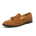 Scarpe mocassini da uomo in stile britannico Valstrend con nappine, pelle elegante e suola in gomma, vista frontale