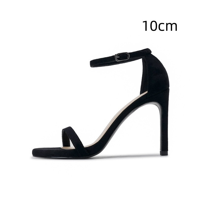 Sandali donna con tacco a stiletto Valstrend, cinturino con fibbia, scarpe eleganti in pelle per occasioni speciali