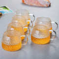 6pcs Set of Heat-Resistant Borosilicate Glass Cups with Handles - Microwave, Gas & Induction Safe for Tea, Cold Drinks, Milk, Breakfast