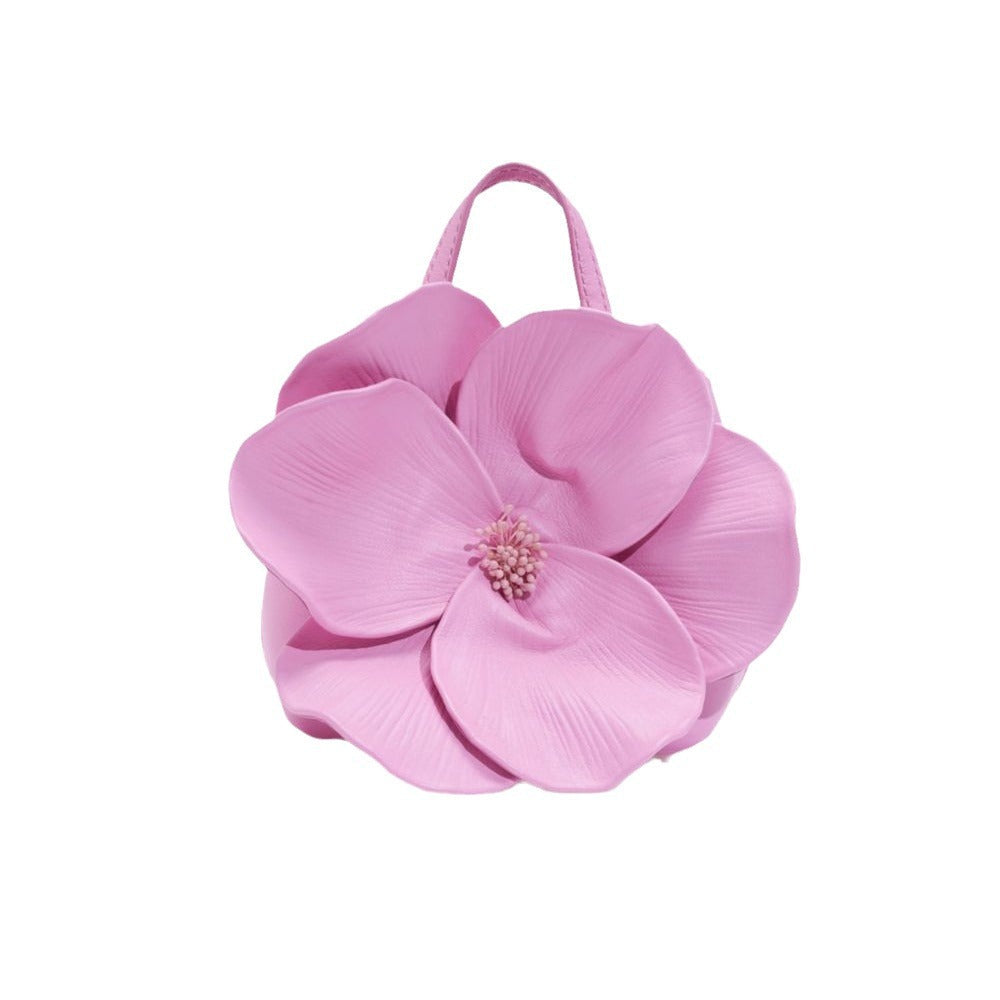 Borsa a spalla a tracolla Valstrend con motivo fiore di petali in stile francese, con manico e dettagli decorativi.