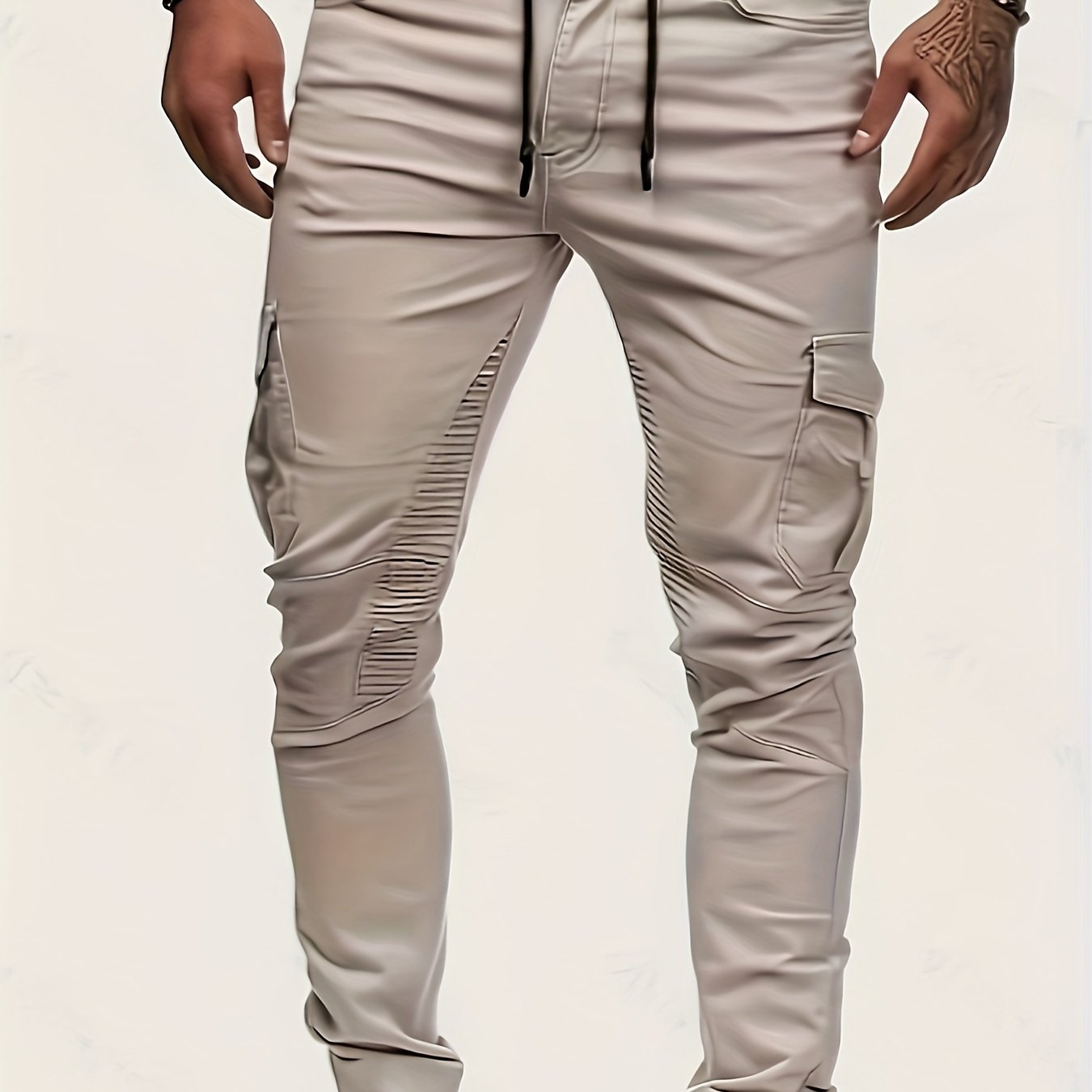 Jeans slim fit da uomo in denim elastic con tasche multiple, stile casual e resistente, lavabile in lavatrice, adatti a tutte le stagioni.