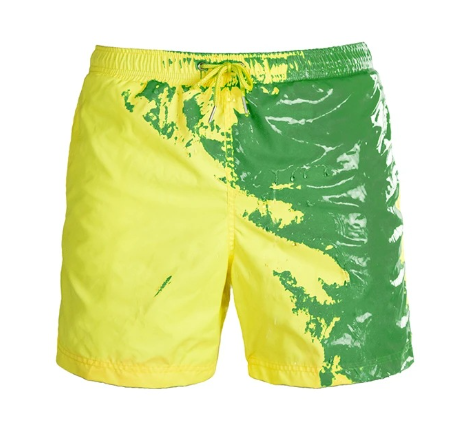 Shorts da spiaggia maschili Valstrend con cambio colore, tessuto rapido asciugatura, perfetti per nuoto e estate, pantaloncini estivi.