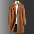 Winter Woolen Men's Slim Long Casual Trench Coat Thick Warm Jacket