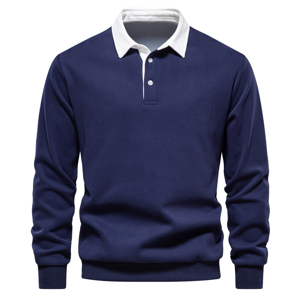 Felpa con cappuccio a maniche lunghe e colletto polo di marca Valstrend, stile trendy europeo, tessuto morbido e comodo.