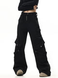 Pantaloni dritti con coulisse Valstrend shop in tessuto lavato, comodi e casual, con coulisse in vita e tasche frontali.