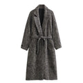 Cappotto lungo autunnale Valstrend con cintura da uomo, design esteso e stile da pendolare, in tessuto caldo e comodo.