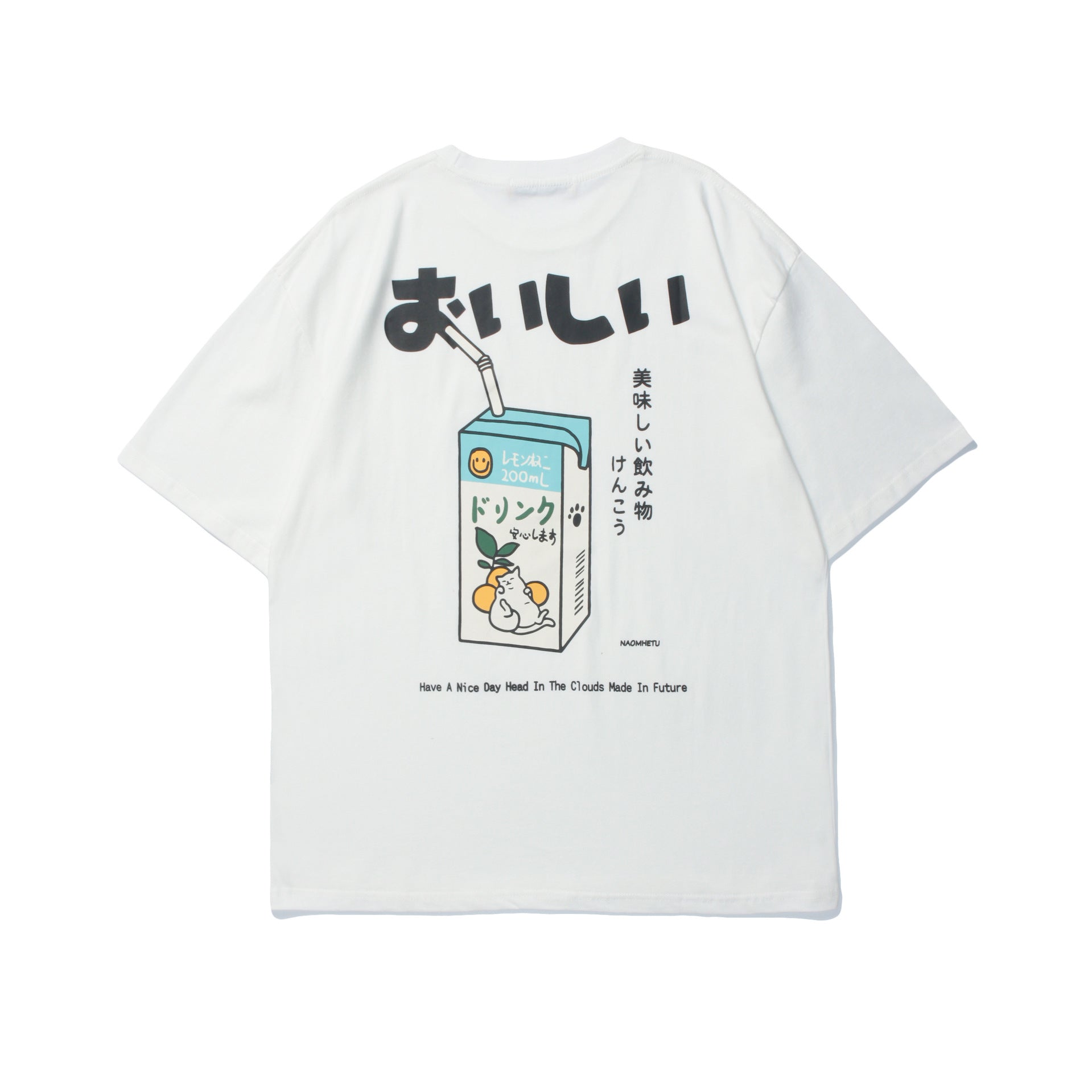 Japanese-style Retro Summer Orange Soda Printed Short Sleeve