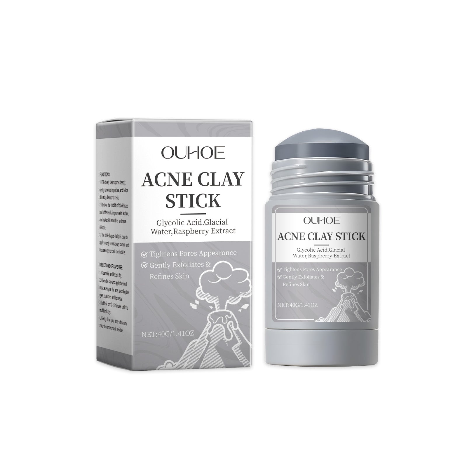 Bastoncino di fango purificante Valstrend per purificare i pori, con formula a base di argilla e ingredienti naturali visibili sulla superficie.