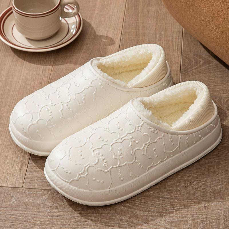 Scarpe da donna Valstrend, interne in cotone, impermeabili, con suola piatta per uso domestico e termico.