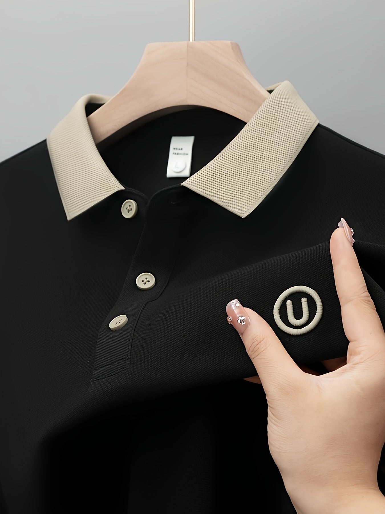 Camicia da golf da uomo Valstrend, a maniche corte, con ricamo, stile casual e stretch, perfetta per l'estate e attività all'aperto.