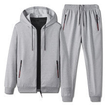 Set da uomo Valstrend con cardigan sportivo casual con zip e pantaloni abbinati, stile comodo e moderno.