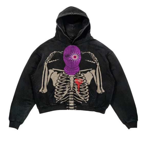 Top a manica corta Valstrend con stampa di teschio pistol e lingua, stile casual e originale, tessuto leggero e comodo.