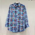 Camicia donna a quadri blu Valstrend con design a scacchi, tessuto plaid, stile trendy e senso di moda distintivo.