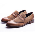 Scarpe casual in pelle stile britannico da uomo, retrò, marca Valstrend, dettaglio elegante e design classico.