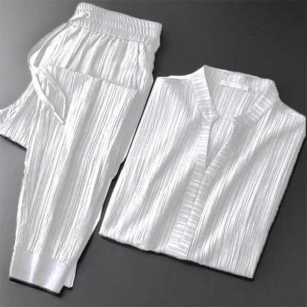 Completo da uomo Valstrend in seta di ghiaccio colorata, tessuto traspirante e stile casual per il tempo libero.
