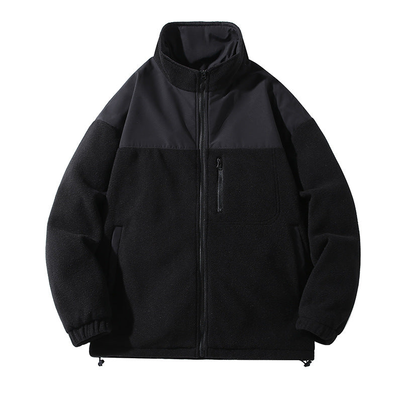 Men's Fashion Brand Jacket Coat Velvet Padded Thickened Top Cardigan Polar Fleece Jacket Women
