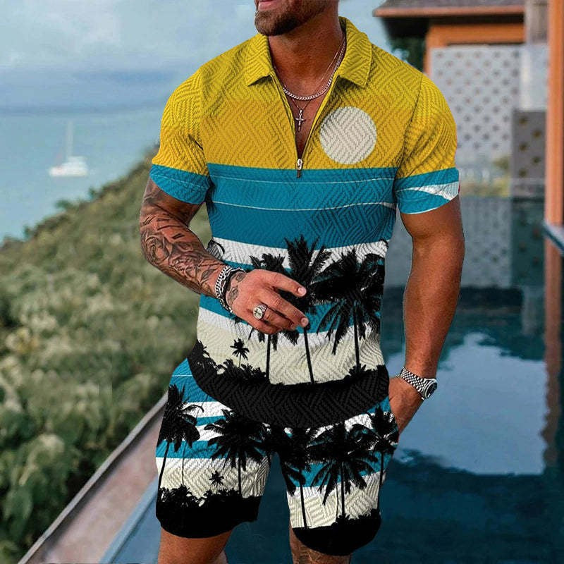 Completo casual moda Valstrend con giacca corta con zip e maniche corte, stile rilassato e moderno in tessuto leggero.