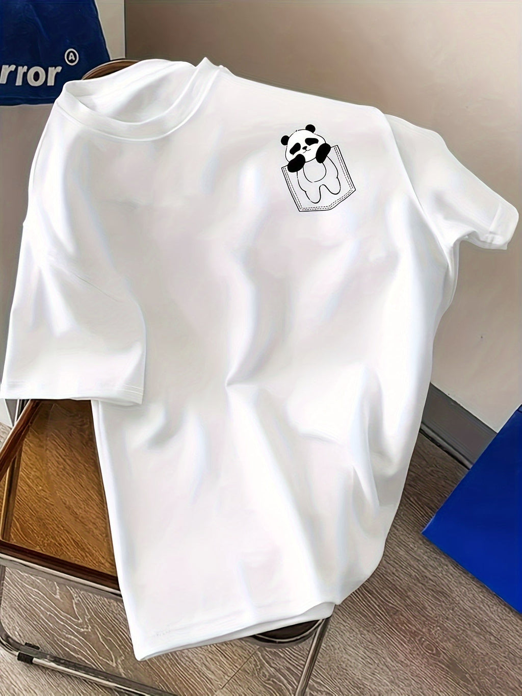 Maglietta casual da uomo a righe Valstrend, in poliestere traspirante con scollo rotondo, ideale per l'estate e abbigliamento casual
