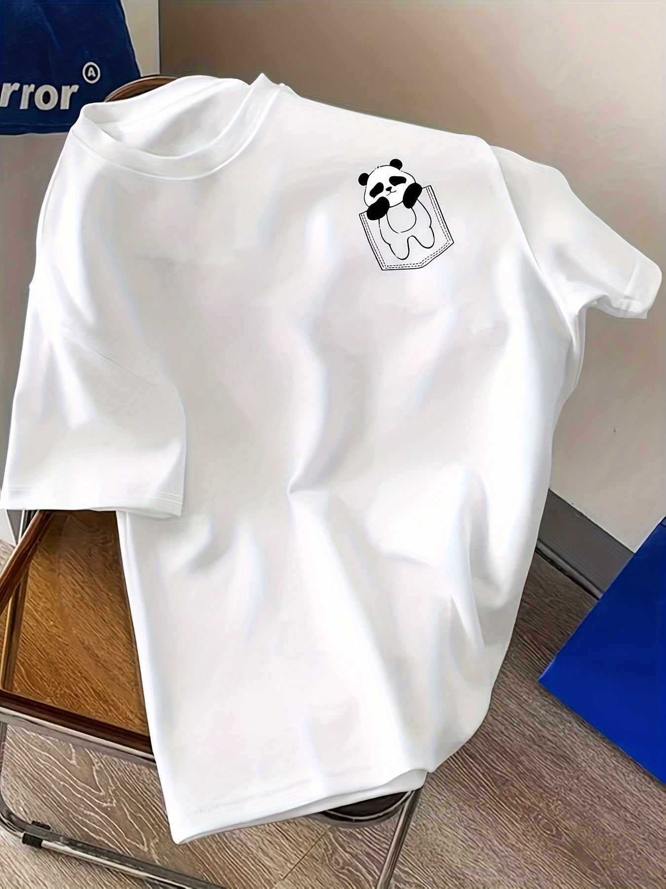 Maglietta casual da uomo a righe Valstrend, in poliestere traspirante con scollo rotondo, ideale per l'estate e abbigliamento casual