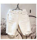 Pantaloncini corti da uomo Valstrend, estivi, strappati, a cinque punti, larghi e dritti, stile casual e rilassato