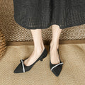 Scarpe stiletto a punta con motivo a maglia, scarpe basse in tessuto intrecciato Valstrend, eleganti e moderne.
