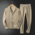 Completo da uomo Valstrend con motivo scuro, due pezzi, elegante e di alta qualità, vestibilità moderna e dettagli raffinati
