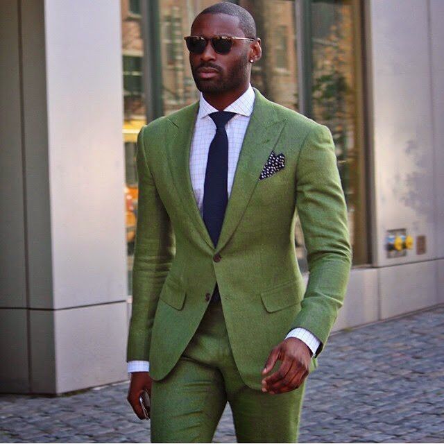 Completo uomo da lavoro Valstrend in verde, giacca e pantaloni da abito da sposo abbigliamento business casual.