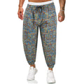 Men's Casual Multicolor Cotton And Linen Loose Low Crotch Trousers