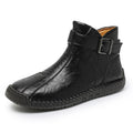 Stivali casual da uomo Valstrend in vera pelle, altezza sopra la caviglia, stile commerciale con suola robusta e design elegante