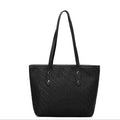 1pc Elegant Argyle Pattern Tote Bag for Women, Faux Leather Large Capacity Commuter Shoulder Bag with Fixed Straps, Zipper Closure, and Cosmetics Pouch - Versatile Travel Handbag