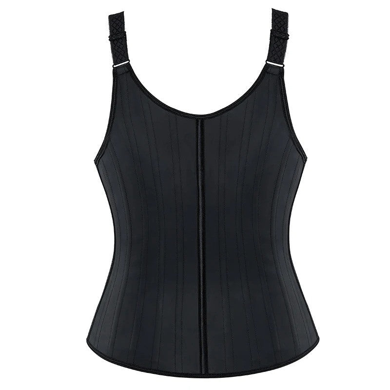 Corpetto modellante in gomma lucida con costine in acciaio, vestito body shaping Valstrend, ideale per modellare la figura.