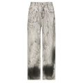 Personalized Distressed Washed High Waist Loose Drooping Trousers