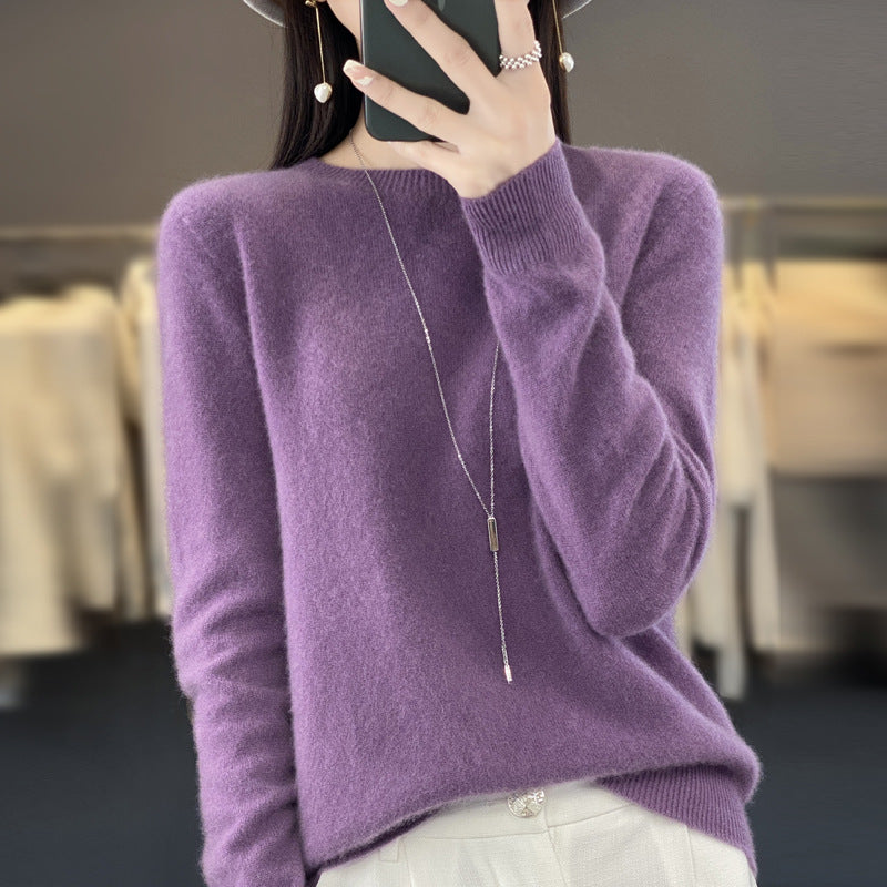 Maglione donna in cashmere morbido e soffice, vestibilità ampia, colore neutro, marca Valstrend.