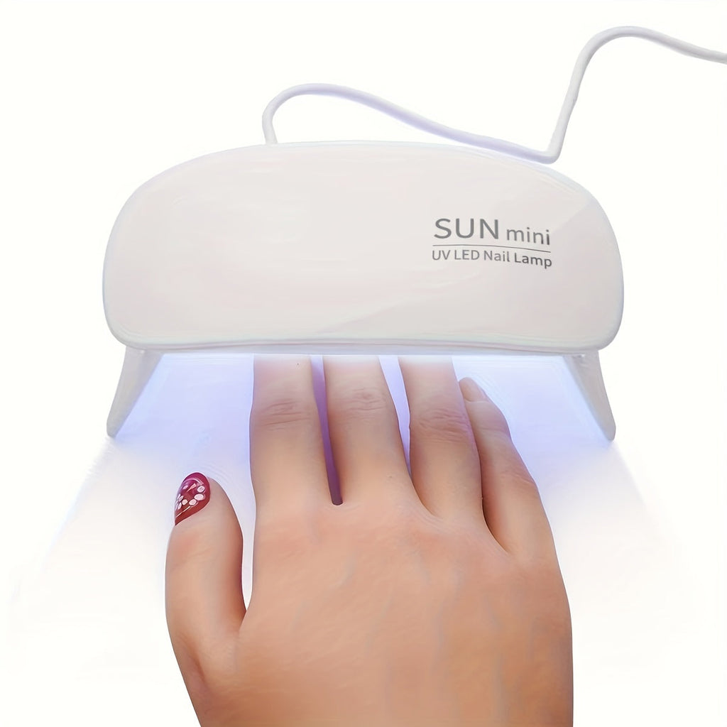 Asciugacapelli LED UV mini compatto rosa e bianco a forma di mouse, portatile, pieghevole, per unghie gel, con ricarica USB, senza odori