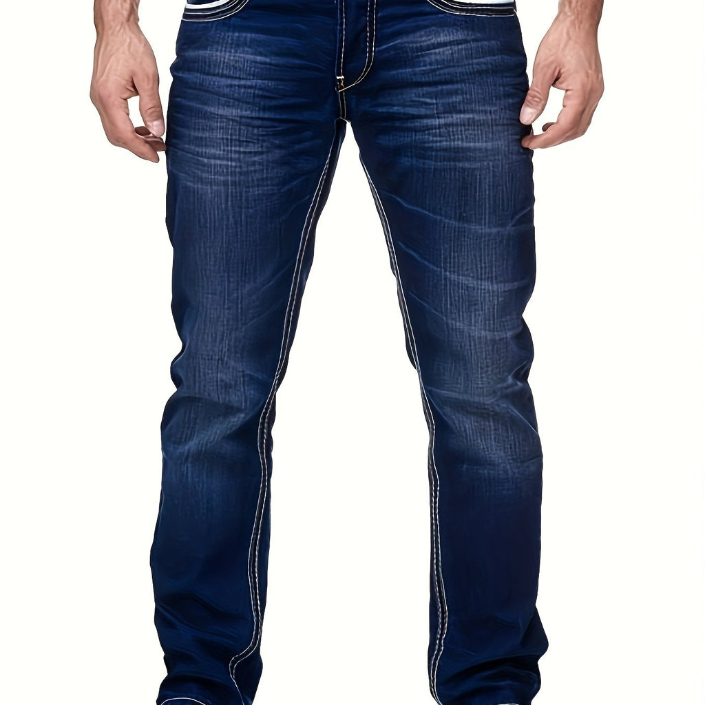 Jeans casual da uomo Valstrend, stile street chic, alto stretch, design classico e moderno, visibili in primo piano.