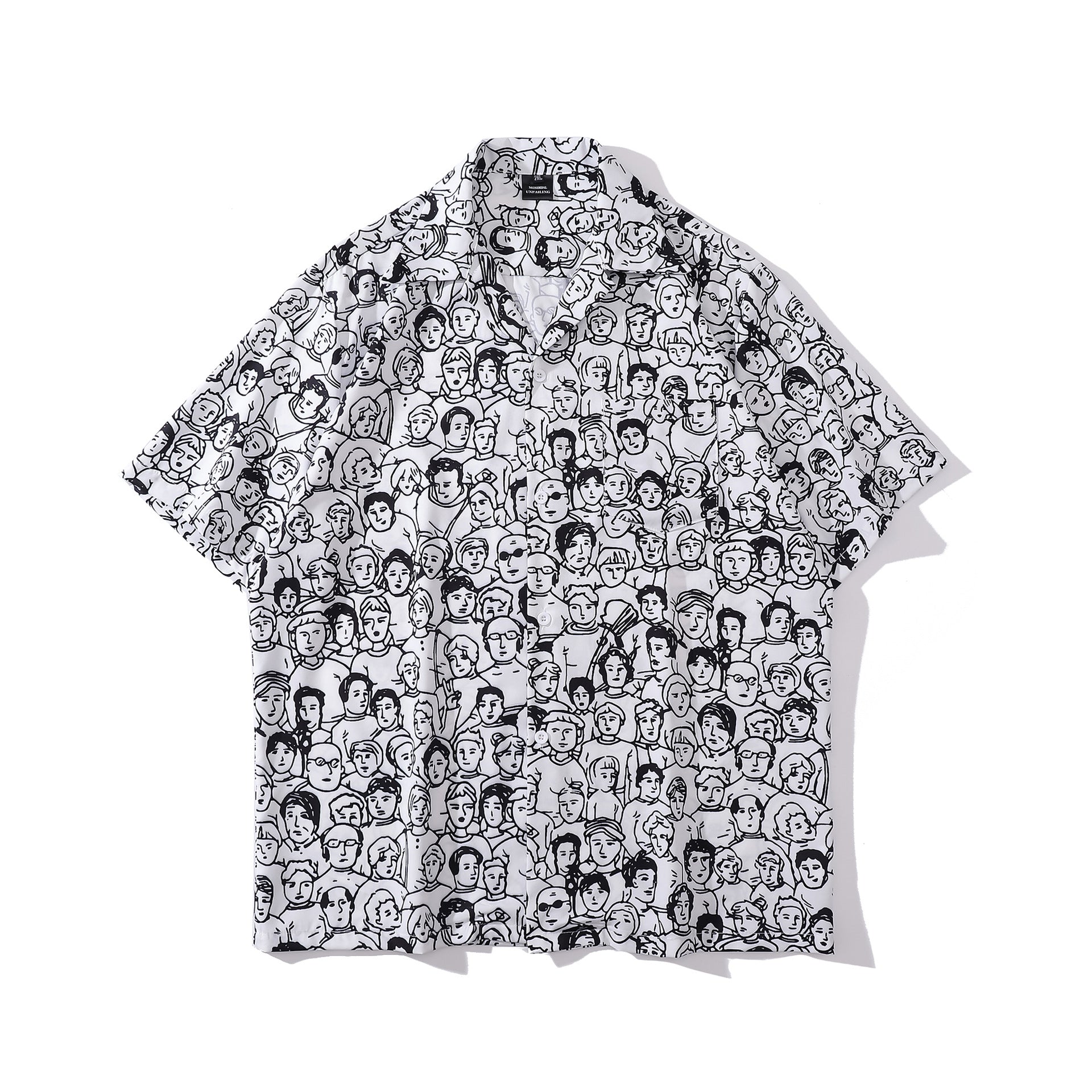 Cuban Collar New Vintage Casual Short Sleeve Printed Shirt Men And Women