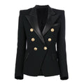 Giacca lunga da donna Valstrend in pelle PU con cuciture fashion, maniche lunghe e doppio petto, stile elegante e moderno